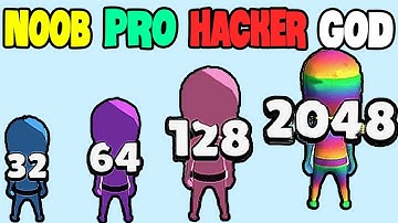 NOOB vs PRO vs HACKER vs GOD in 2048 Clash 3D - All Levels Gameplay, MAX LEVEL