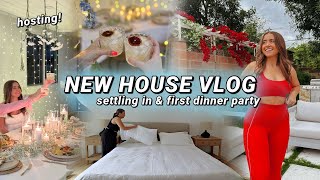 NEW HOUSE VLOG! 🏠 first dinner party, settling in, &amp; starting to decorate! | morgan yates