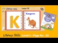 Letter-K | Literacy Skills Level-1 | Page-32 | Learning Booster | Learning Video