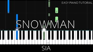 Sia - Snowman (Easy Piano Tutorial)