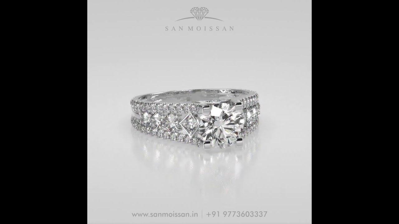 Fancy rings | modernist | San Moissan Mahika | 925 sterling silver | Women's Moissanite ring [21504]