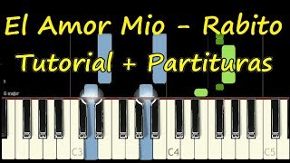 EL AMOR MIO - RABITO Piano Tutorial Cover Facil + Partitura PDF Sheet Music Easy Midi SAXO Resimi