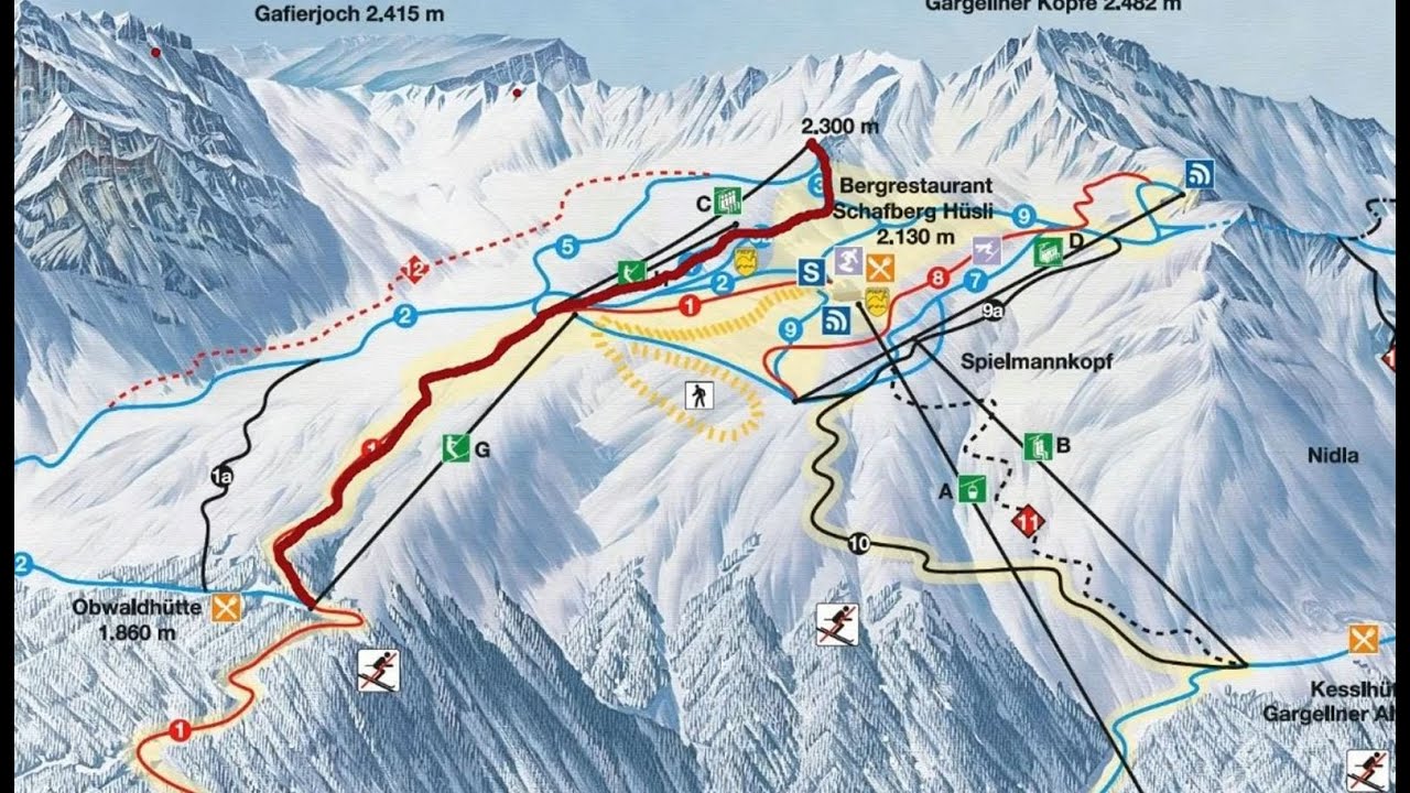 Gargellen piste 3 blue 4 blue 1 red Gargellner Köpfe-Smuggi Luggi-Schnapfenwald (ski video)