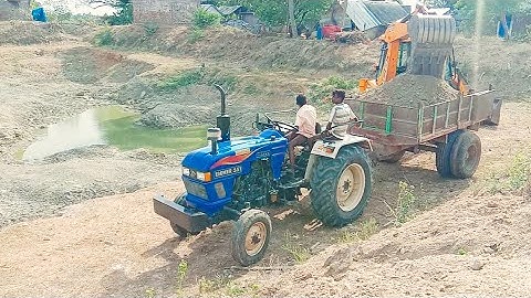 Eicher 551 and JCP tractor fully loaded trolley by JCB 3DX Machine | Tractor and JCP videos | CTMV |