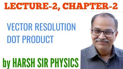 VECTOR RESOLUTION AND DOT PRODUCT, CHAPTER 2 LECTURE 2,  PHYSICS AND MATHEMATICS,H C VERMA