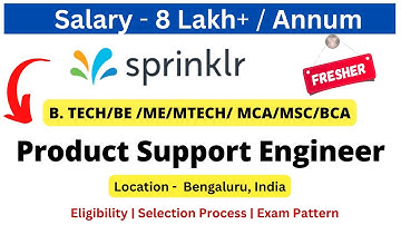 Sprinklr Off Campus Drive for Fresher Product Support Engineer | Salary 8 LPA+ #freshersjobs #hiring