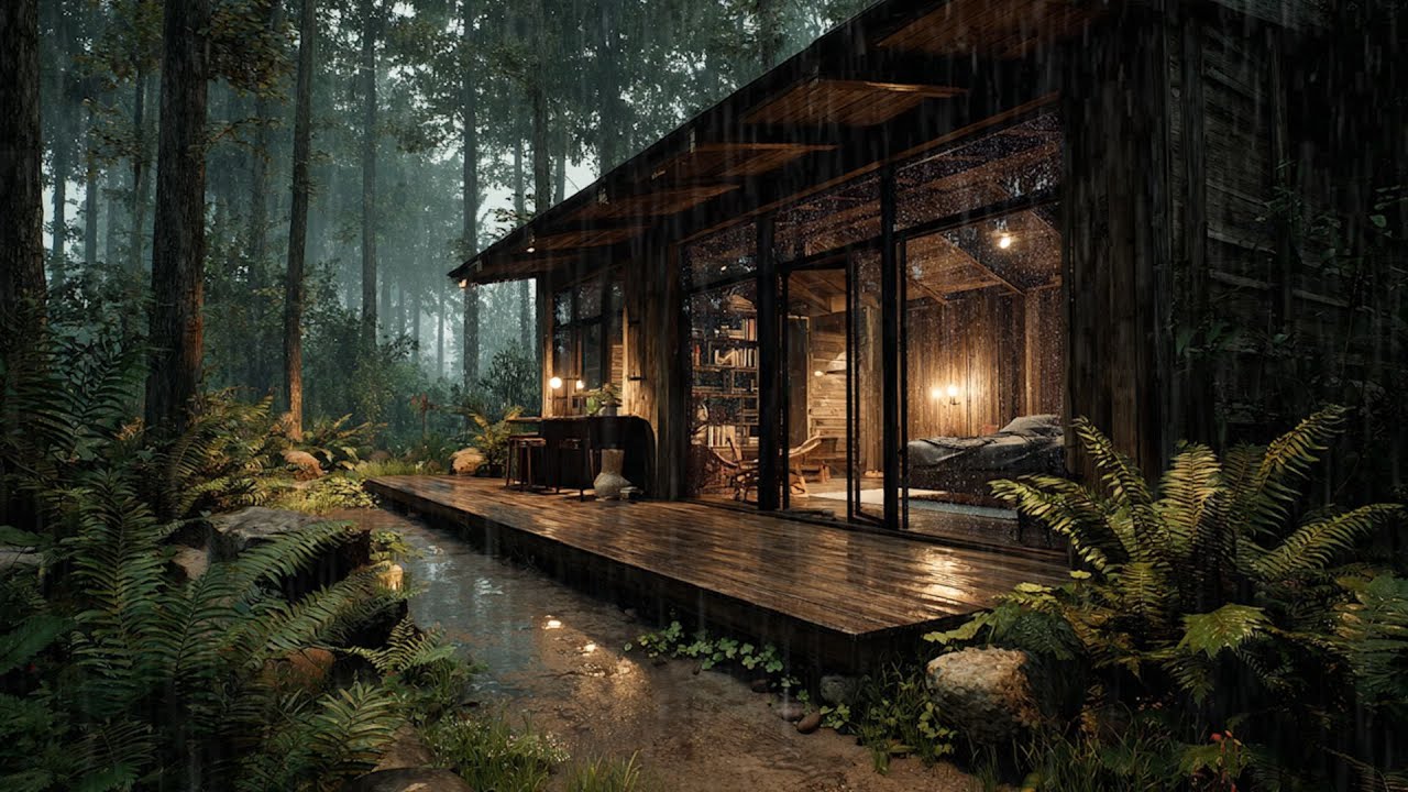 Cozy Cabin Rain Sounds for Deep Sleep | Relaxing Forest Ambience ...