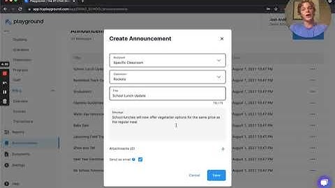 Creating Announcements from the Admin Dashboard in Playground