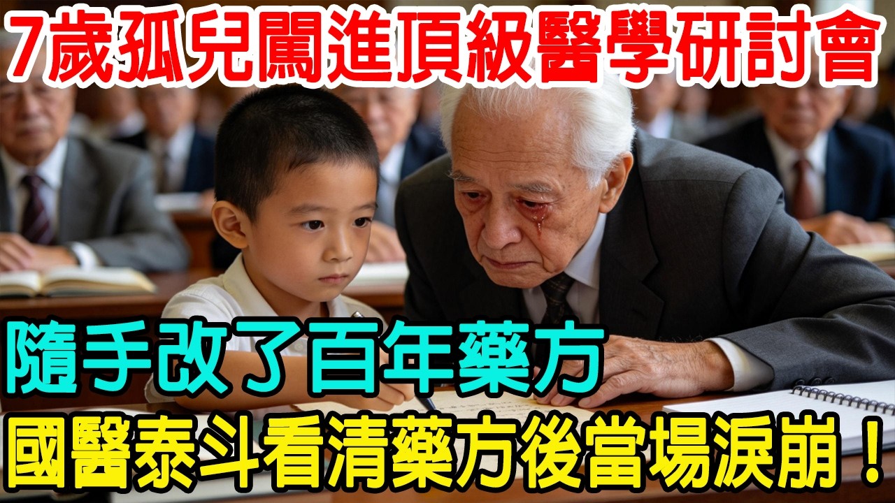 「這味中藥放反了，會出人命的。」7歲孤兒闖進頂級醫學研討會，隨手改了百年藥方，國醫泰斗看清藥方後當場淚崩！#情感共鸣 #情感故事 #心靈暖流 #感人壹幕 #感人故事