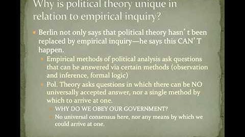 POS 201: Lecture 1-Political Theory and Political Science