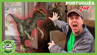 Dinossauro gigante vs Animal de estimação | 2 HORA de Parque do TREX | Vídeos de Dinossauros