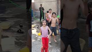 Garmi Mein Water Fun | Kids Enjoying Summer" #funny #shorts #waterfun #kidsfun #viralshort