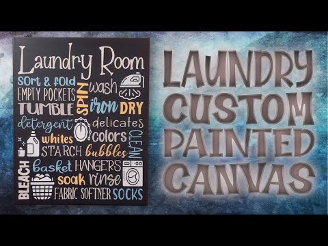 Laundry Room Subway Word Art Painted Canvas