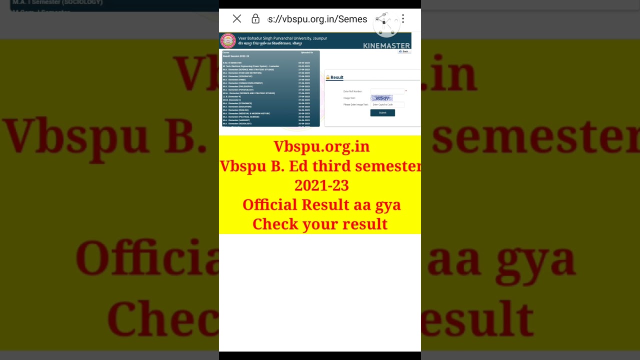 Vbspu B. Ed third semester 2021-23 result आ गया 💯🙏🎉👍😊# vbspu 