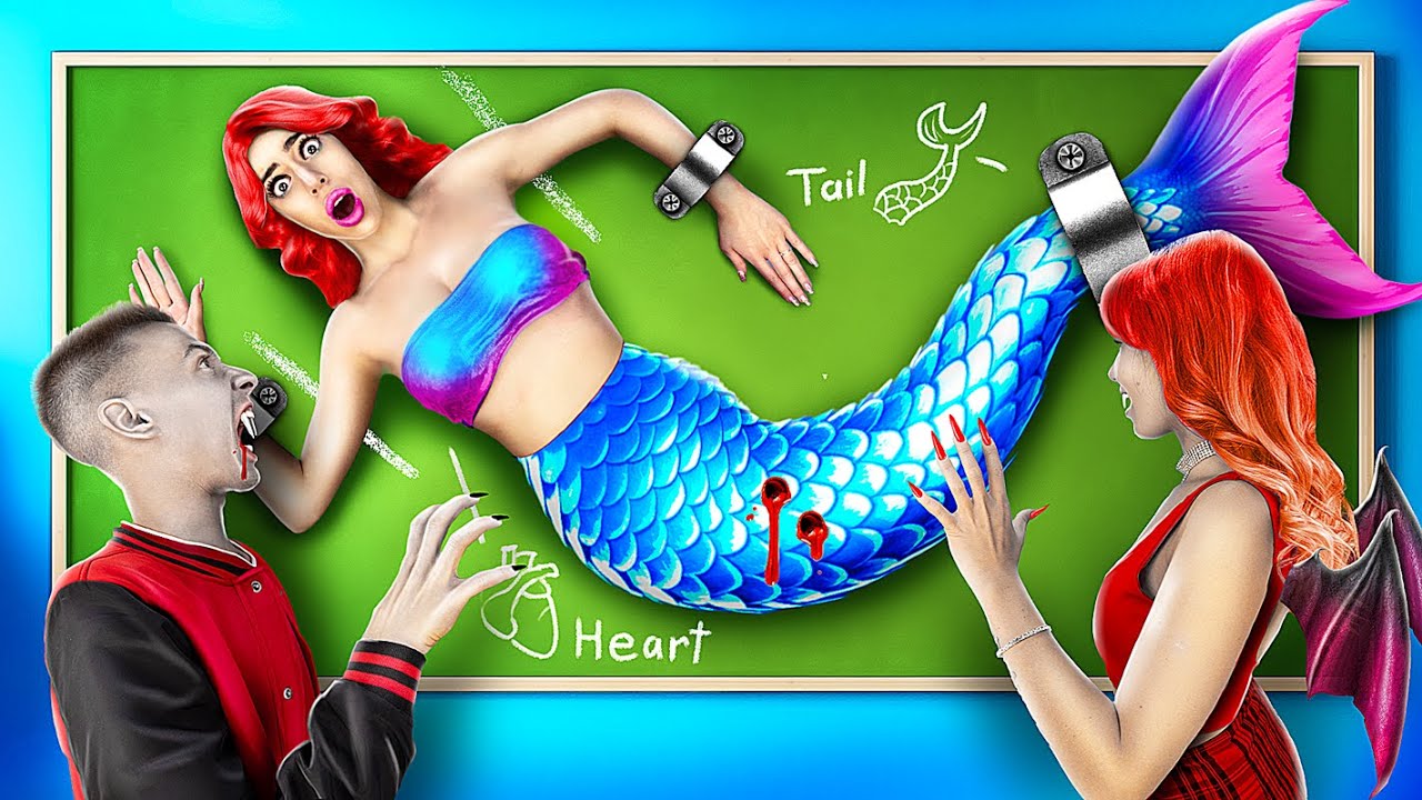 Reicher Vampir vs Arme Meerjungfrau in der Vampirschule! Mein neuer Schwarm ist ein Vampir