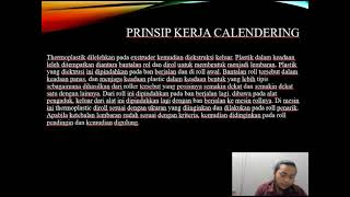 Manufaktur Plastik (Proses Calendering) Kelompok 2A