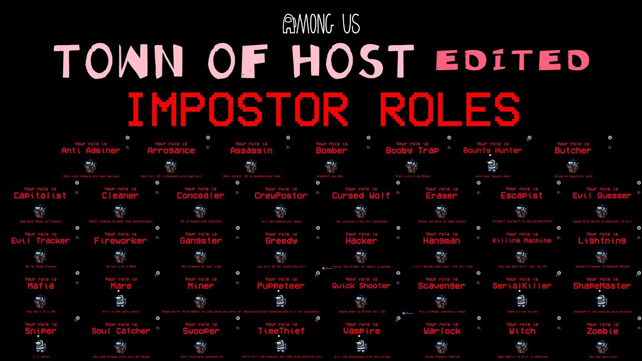 Among Us Town Of Host Edited Tohe Mod All Impostor Roles Explained