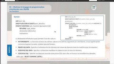 Gestion des Données (Vidéo 2) :  Exemple d
