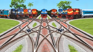 🚆🔥 All Diesel Locomotive Trains Crossing Extreme Curved Bypass Tracks | Crazy Train Simulator! ⚡ screenshot 3