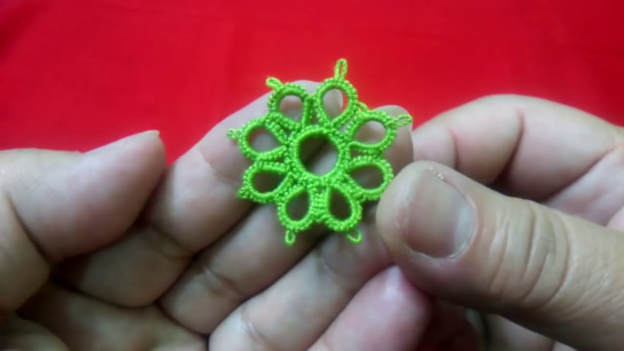 93Shuttle tattingLesson22, basic flower from single thread (Hindi