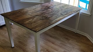 DIY KITCHEN TABLE MAKEOVER USING PALLET WOOD||FURNITURE TRANSFORMATION||FARMHOUSE PALLET DIY