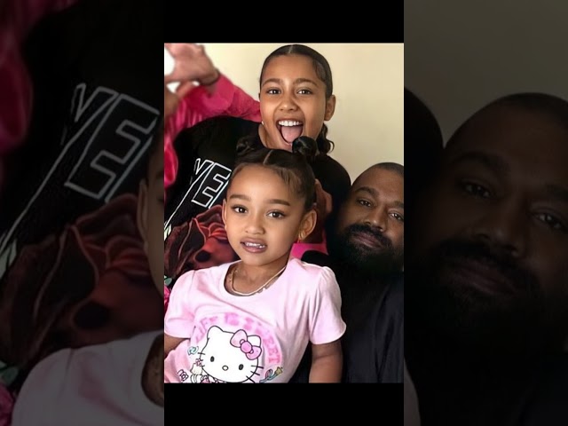 Kim Kardashian's Daughters North u0026 Chicago Posed for a Rare Photo with Their Dad Kanye West class=