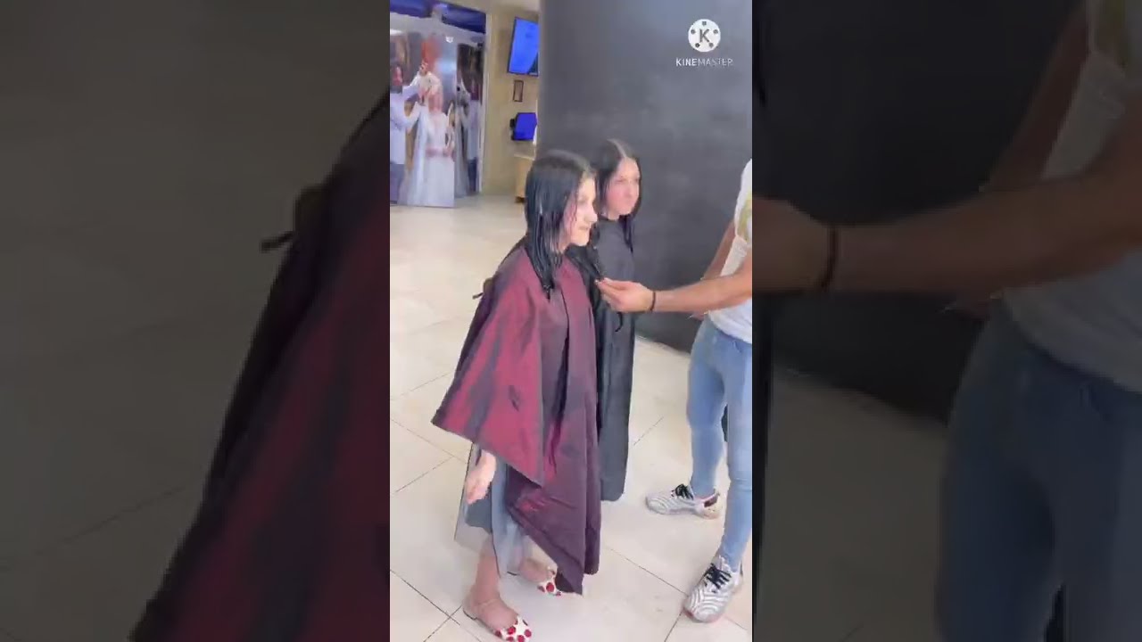 قص شعر للبنوتات التوئم  لله يحفظهن على يد الكوافير بسام العنوان زيونه 07715333550