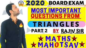 😱 MOST IMPORTANT QUESTIONS FROM TRIANGLES - 2 🔥 QUICK REVISION | CLASS 10 CBSE BOARD EXAM 2020