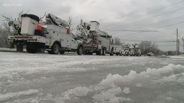 Crews continue work to restore power to customers after storm
