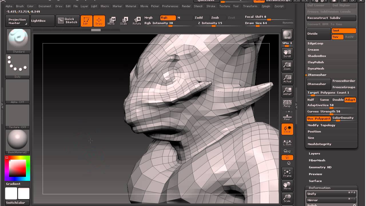 How to increase poly count in zbrush