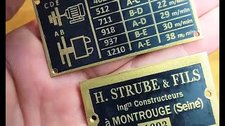 Etching a Brass Type Label for my lathe without chemicals