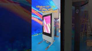 Outdoor 55'' LCD display with surveillance camera#outdoor LCD screen totem #outdoor LCD display