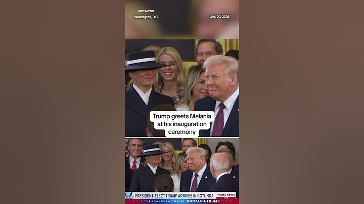 Trump greets Melania at his inauguration ceremony