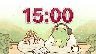 15 Minute Study Timer with Cute Frog  Cozy Focus Music &amp; Relaxing Pomodoro
