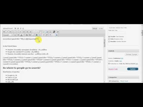 Utilizing Shortcodes - Accordion Shortcode