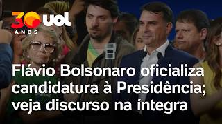 Flávio defends Bolsonaro, attacks Lula and Moraes, and makes candidacy official; watch the full s...