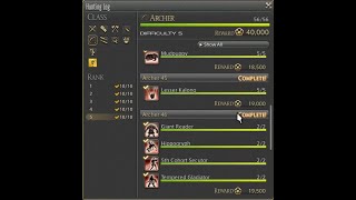 FF14 Archer Hunting Log