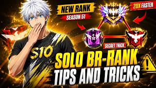 Solo BR Rank Fast Push Guide 🏆 Free Fire Season 51| Bot Lobby Trick