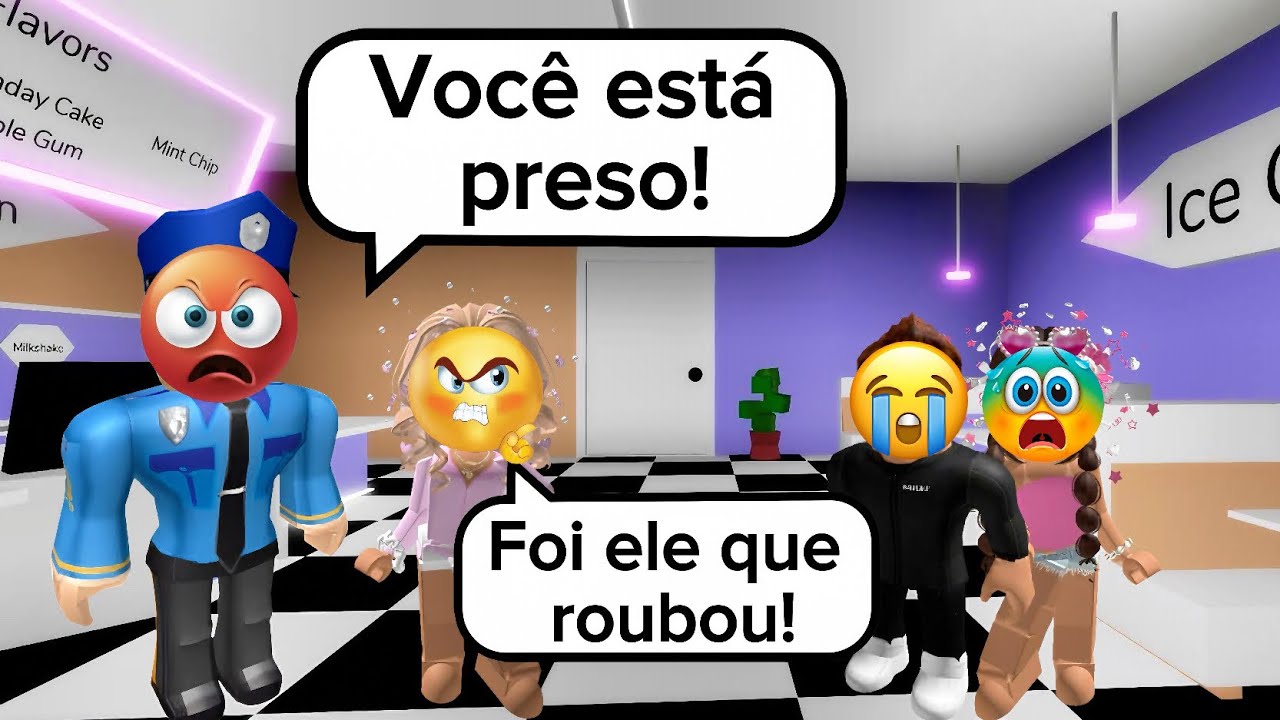 A menina malvada que odiava o menino pobre e acusou ele de roubo - História Roblox