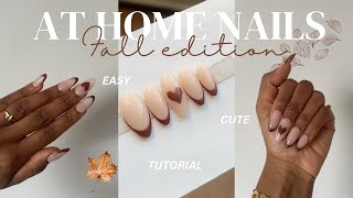 BROWN FALL AESTHETIC NAIL ART 🤎 | AT HOME NAILS #aesthetic #fallnails #nailart #nails #copenhagen