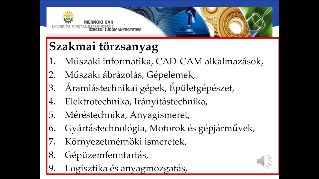 Gépészmérnök, valamint műszaki diagnosztikai szakmérnök képzés az SZTE Mérnöki Karán