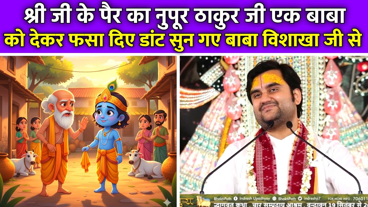 🧋😂श्री जी के पैर का नुपूर ❤️‍🩹ठाकुर जी एक बाबा को फसा दिए 🦗 | Baal Leelaye🐫 | Indresh Ji Maharaj 