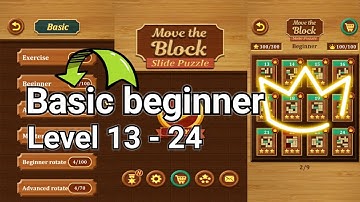Move the block slide puzzle || Level 13, 14, 15, 16, 17, 18, 19, 20, 21, 22, 23, 24|| Basic beginner