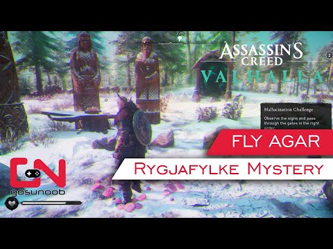 AC Valhalla Hallucination Challenge - Fly Agar Rygjafylke Mystery Pass Through Gates in Right Order