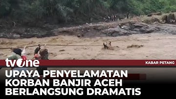 Evakuasi Warga Korban Banjir Dengan Cara Digantung dengan Menggunakan Tali | Kabar Petang