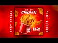 Professional Food Poster Design in Photoshop | Fried Chicken Ad Tutorial
