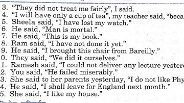 Direct And Indirect Speech Class 12 UP Board | exercise 3 English 12 | Exercise 3 Class 12 |