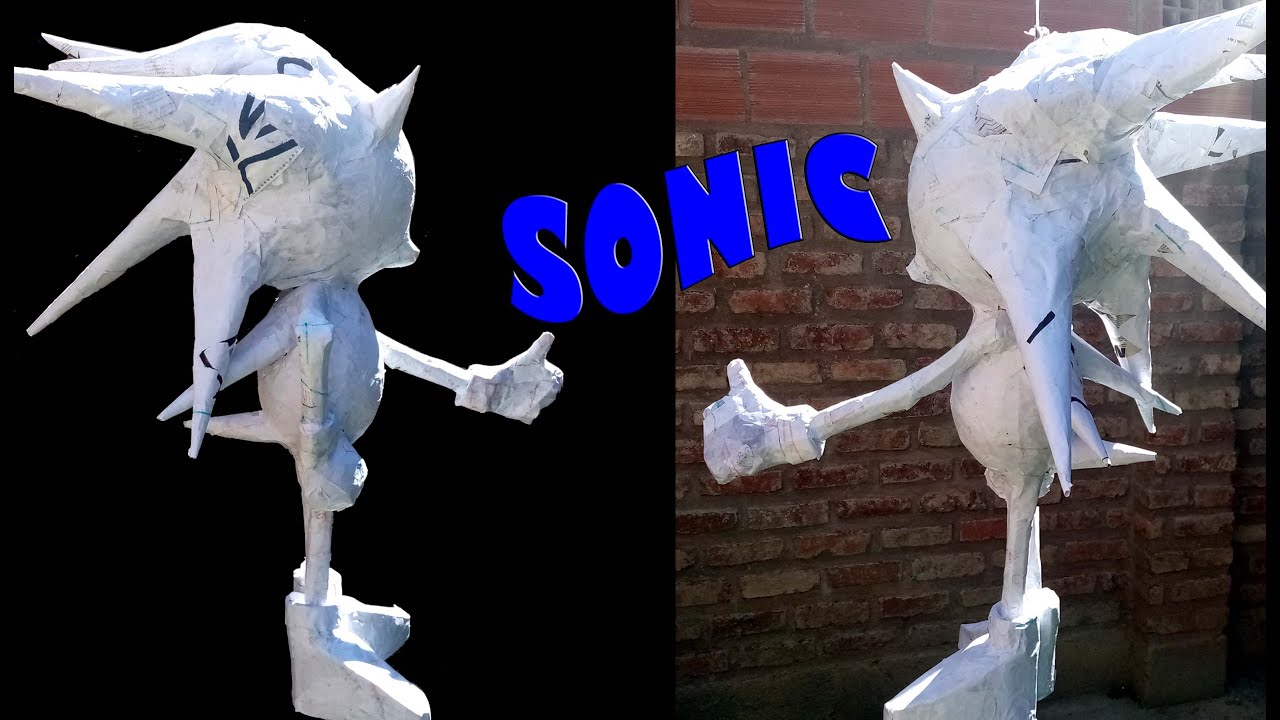 SONIC piñata , how to make sonic piñata-parte2