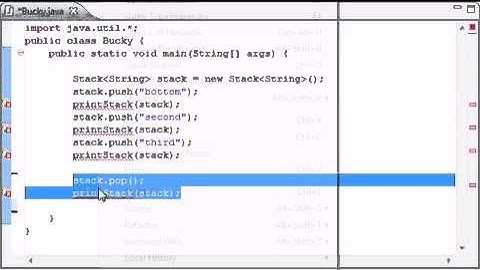 Intermediate Java Tutorial - 14 - Stacks, push, pop