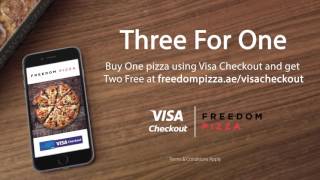 Use Visa Checkout and get three for one at Freedom Pizza